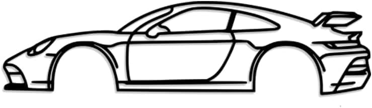 Tubibu Metall Wandbild, Wanddeko, Silhouette, Metal Car Wall Art, 3D Muster, Metall-Auto-Dekor, Schwarze große Auto Muster Wanddekoration für Zuhause Wohnzimmer (Small, 911)