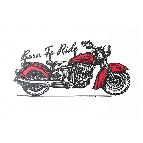 Motorrad-Wandkunst Rot/Schwarz – Detailansicht