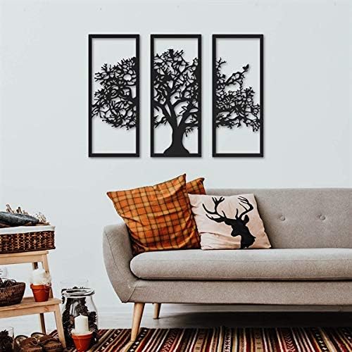 Tubibu Baum des Lebens Wanddeko, Wandbild aus Metall Schwarz, Haus Wandkunst-Dekoration, Wandaufkleber 3D, Moderne Deko, Bilder für Zuhause Büro Schlafzimmer, Wohnzimmer (African, Large)