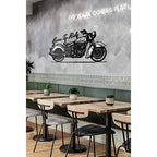 Motorrad-Wandkunst Weiß/Schwarz – weitere Ansicht