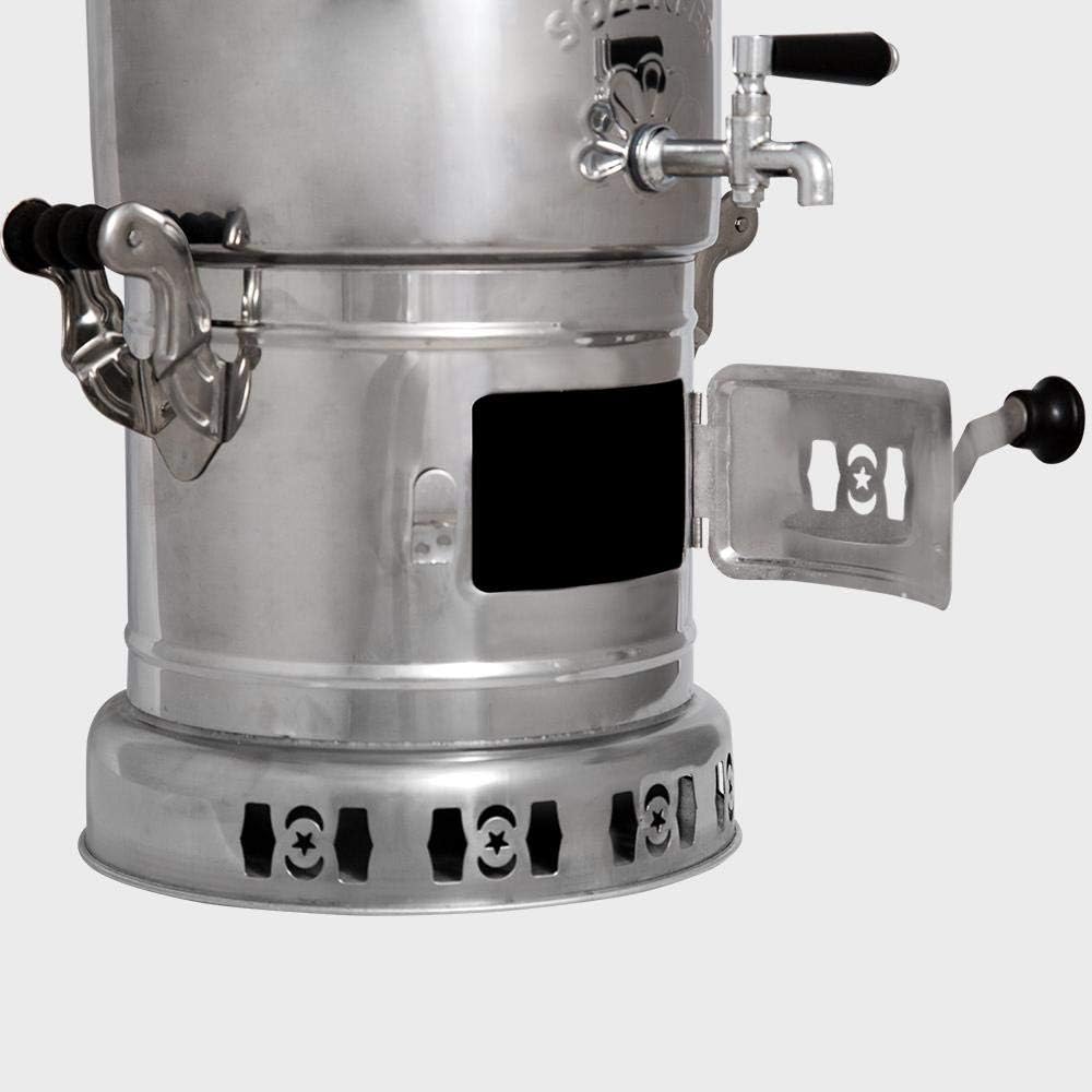 Samowar Wasserkocher mit freier Energie 4L/150oz Semaver Samavar für Boot, Camping, Wandern, Jagen, Yacht, Teekocher (4 Liter)