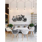 Motorrad-Wandkunst Weiß/Schwarz – Ansicht im Raum