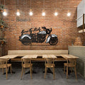Born to Ride Motorrad Metall-Wandkunst in Weiß und Schwarz an der Wand