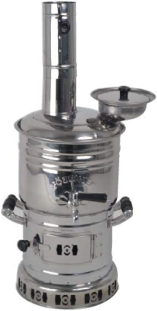 Samowar Wasserkocher mit freier Energie 4L/150oz Semaver Samavar für Boot, Camping, Wandern, Jagen, Yacht, Teekocher (4 Liter)