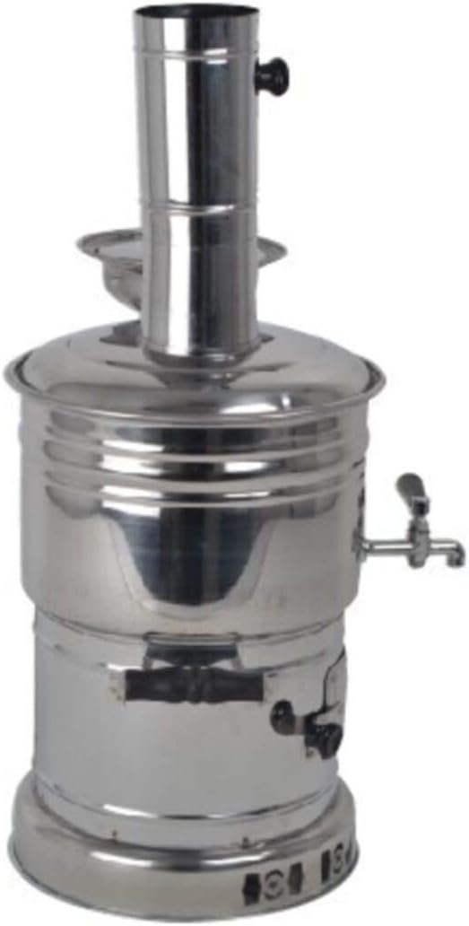Samowar Wasserkocher mit freier Energie 4L/150oz Semaver Samavar für Boot, Camping, Wandern, Jagen, Yacht, Teekocher (4 Liter)