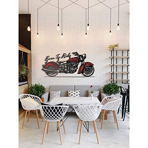 Motorrad-Wandkunst Rot/Schwarz – weitere Ansicht