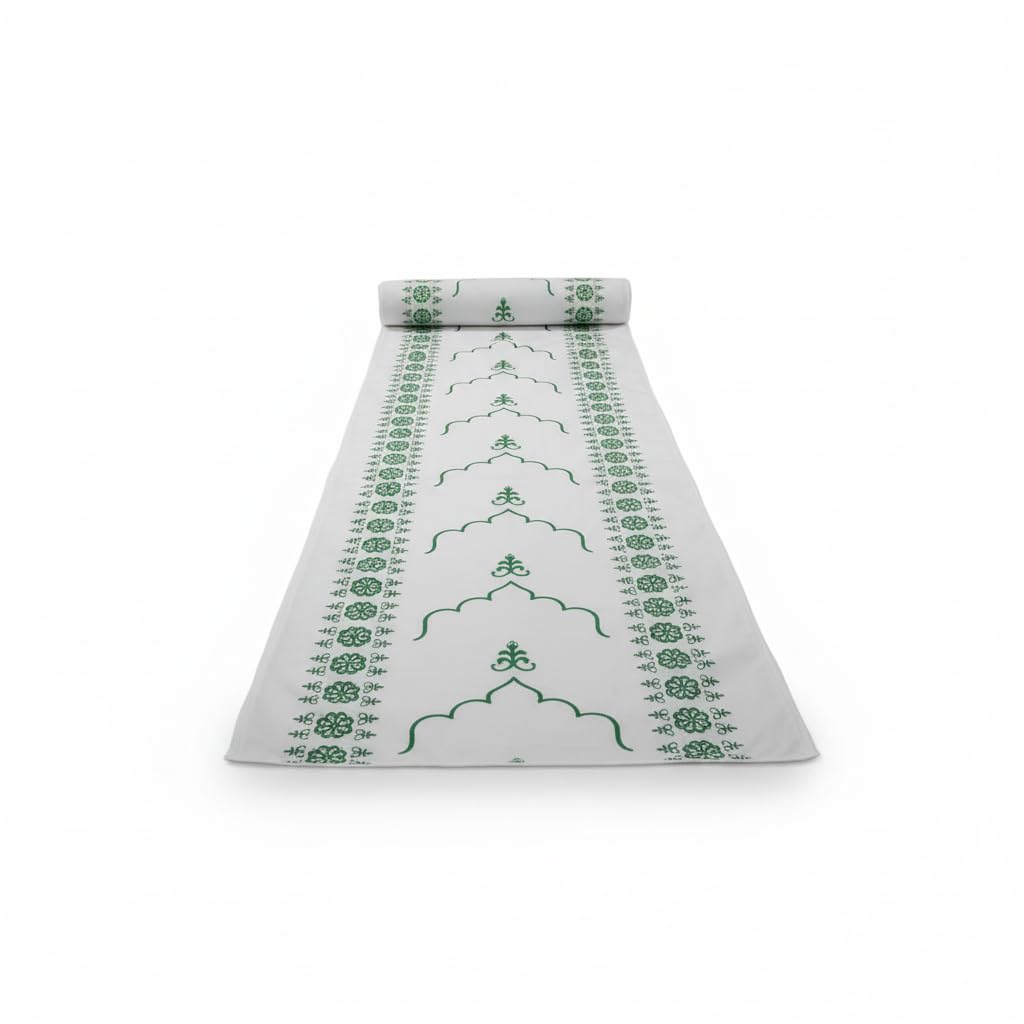 Tubibu 100x Einweg Gebetsteppich auf Rolle (50x120 cm) – Wasserabweisende Unterseite – Professionelle Lösung für Moschee, Reise, Hotel & Gäste – Praktische Perforation
