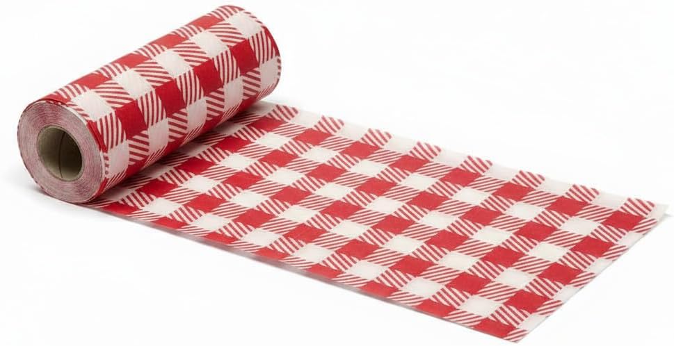 Rolle Tischdecke 25meter x 100cm – Einweg, Praktisch, 20 Abreißbare 125x100cm Tischdecken, Papieroberfläche & Kunststoffunterseite, Flüssigkeitsdicht, Party- und Eventtauglich (Rot, 1 Rolle)