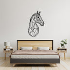 Tubibu-Metall-Wandkunst – Geometrisches Pferd und Baum – Handgefertigte Wanddekoration für Wohnzimmer, Schlafzimmer, Büro oder Eingangsbereich – Modernes Bauernhaus-Dekor