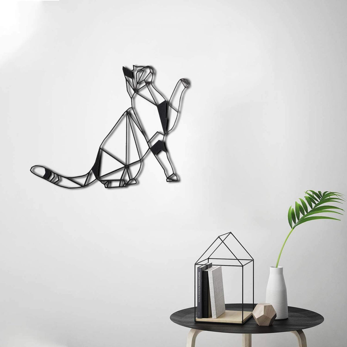 Tubibu Katze Metall Wanddekoration Metall Wandkunst Dekoration Metall Skulptur Metall Wanddekoration für Home Office Schlafzimmer Wohnzimmer Outdoor Dekoration 47 x 34 cm