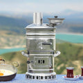 Samowar Wasserkocher mit freier Energie 4L/150oz Semaver Samavar für Boot, Camping, Wandern, Jagen, Yacht, Teekocher (4 Liter)