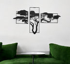 Baum des Lebens – Accasia, Schwarz – Metall-Wandkunst, 3D