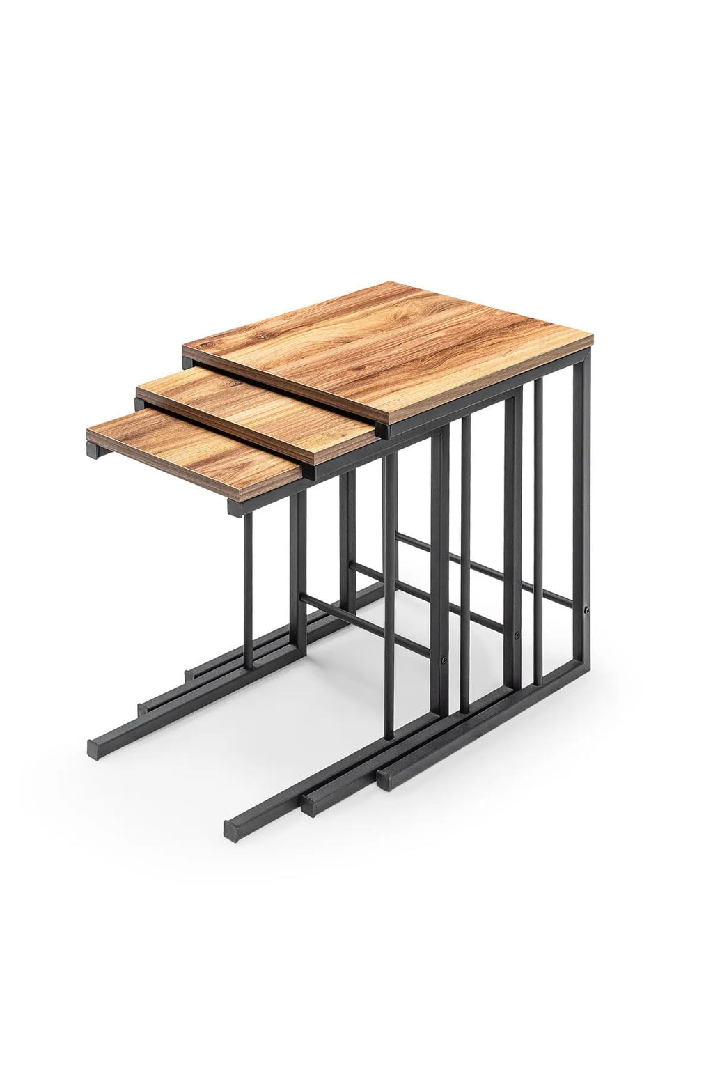 Satztische Holzoptik Metallrahmen
