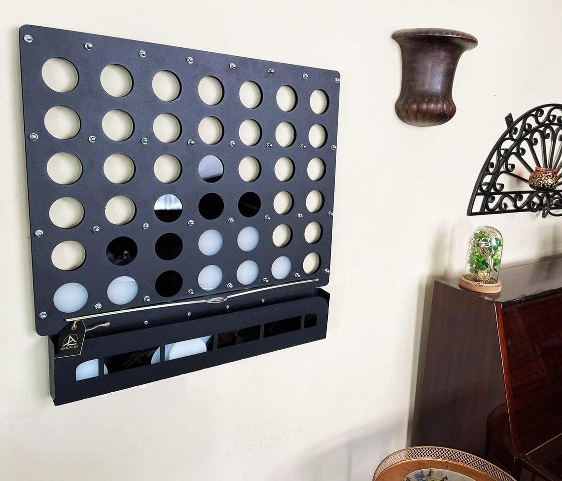 TUBİBU Einzigartige Wanddekoration, Nachrichtenbrett, bequem zum Scrabble, außergewöhnliches Geschenk, Wanddekoration, Wandkunst (Connect 4)