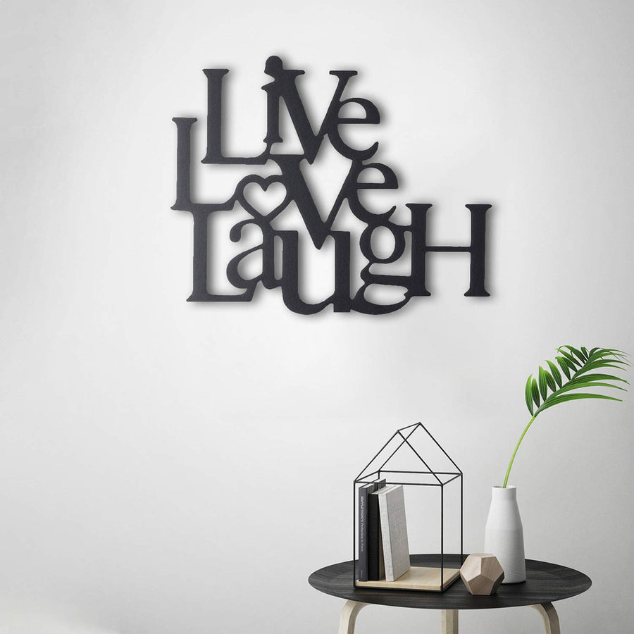 Tubibu Wandkunst, Metall, Motiv: Live Laugh Love, 40 x 48,9 cm