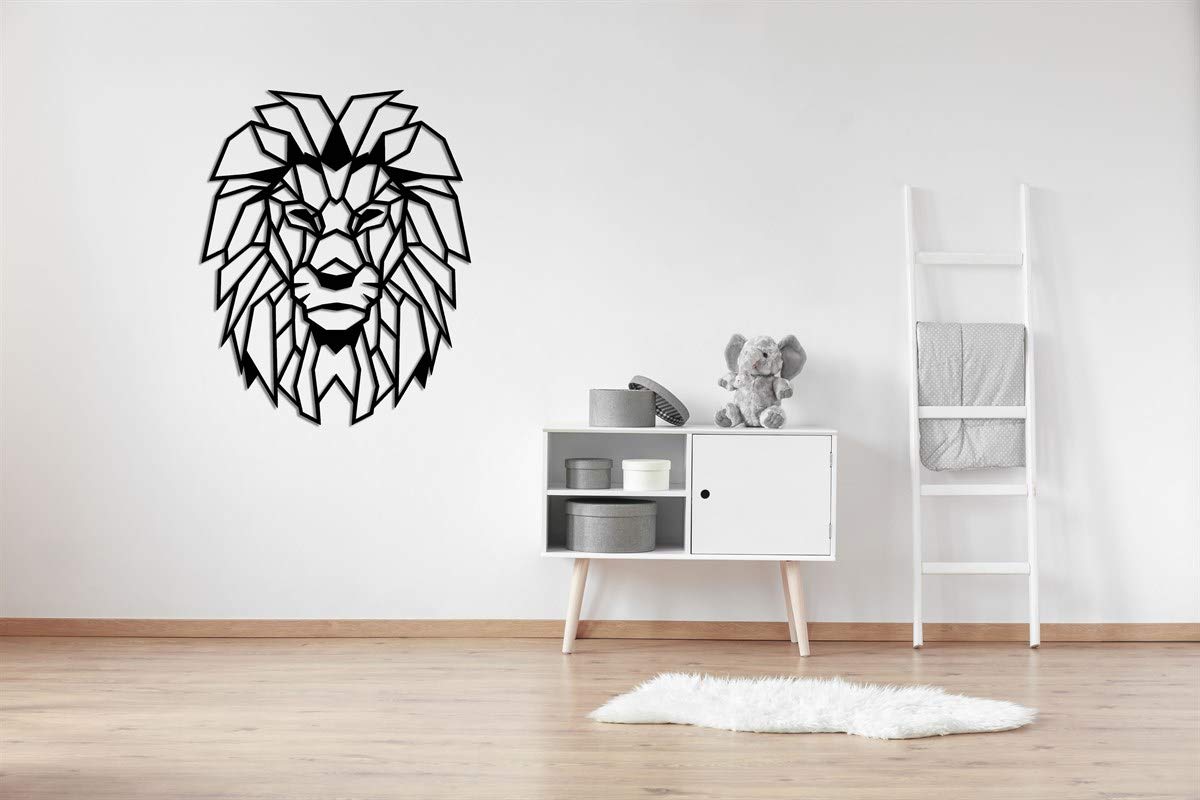 Tubibu Löwenkopf afrikanischer Löwe geometrischer Metall Wandkunst & Wanddekoration für Zuhause Büro Wohnzimmer Schlafzimmer (klein)