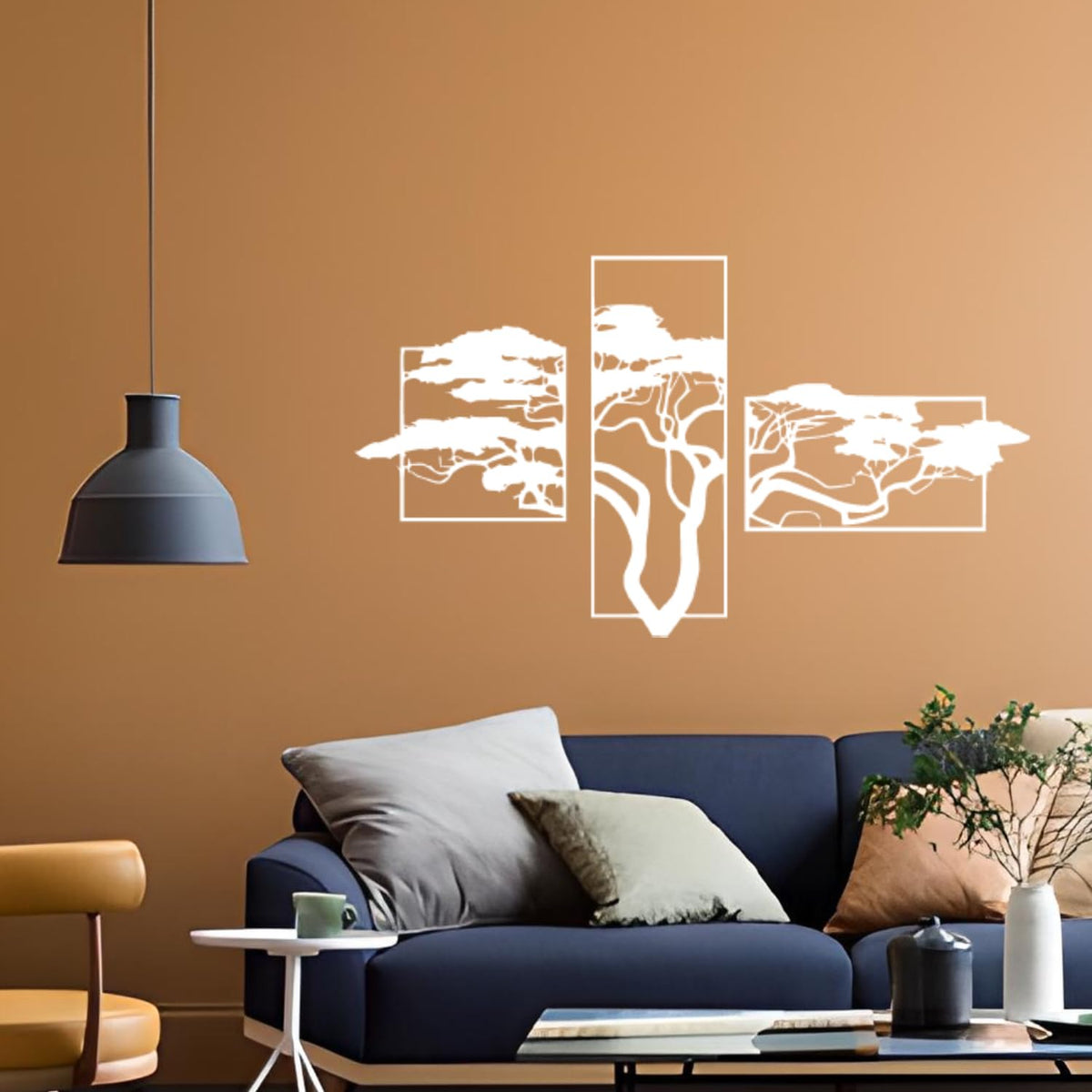 Baum des Lebens – Accasia, Weiß – Metall-Wandkunst, 3D