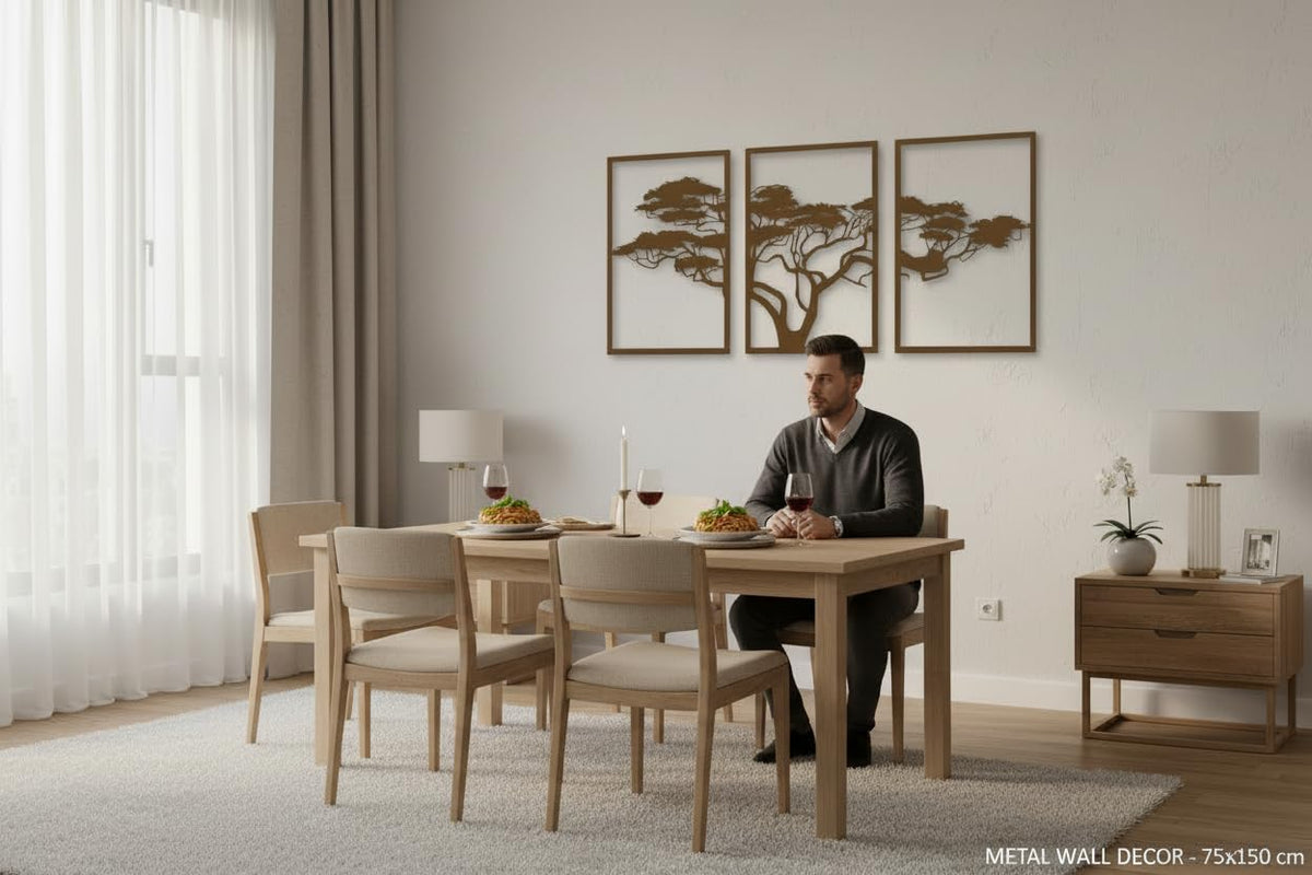 Baum des Lebens – African, Braun – Metall-Wandkunst, 3D