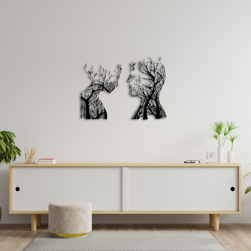 Tubibu Baum des Lebens Wanddeko, Wandbild aus Metall Schwarz, Haus Wandkunst-Dekoration, Wandaufkleber 3D, Moderne Deko, Bilder für Zuhause Büro Schlafzimmer, Wohnzimmer (African, Large)