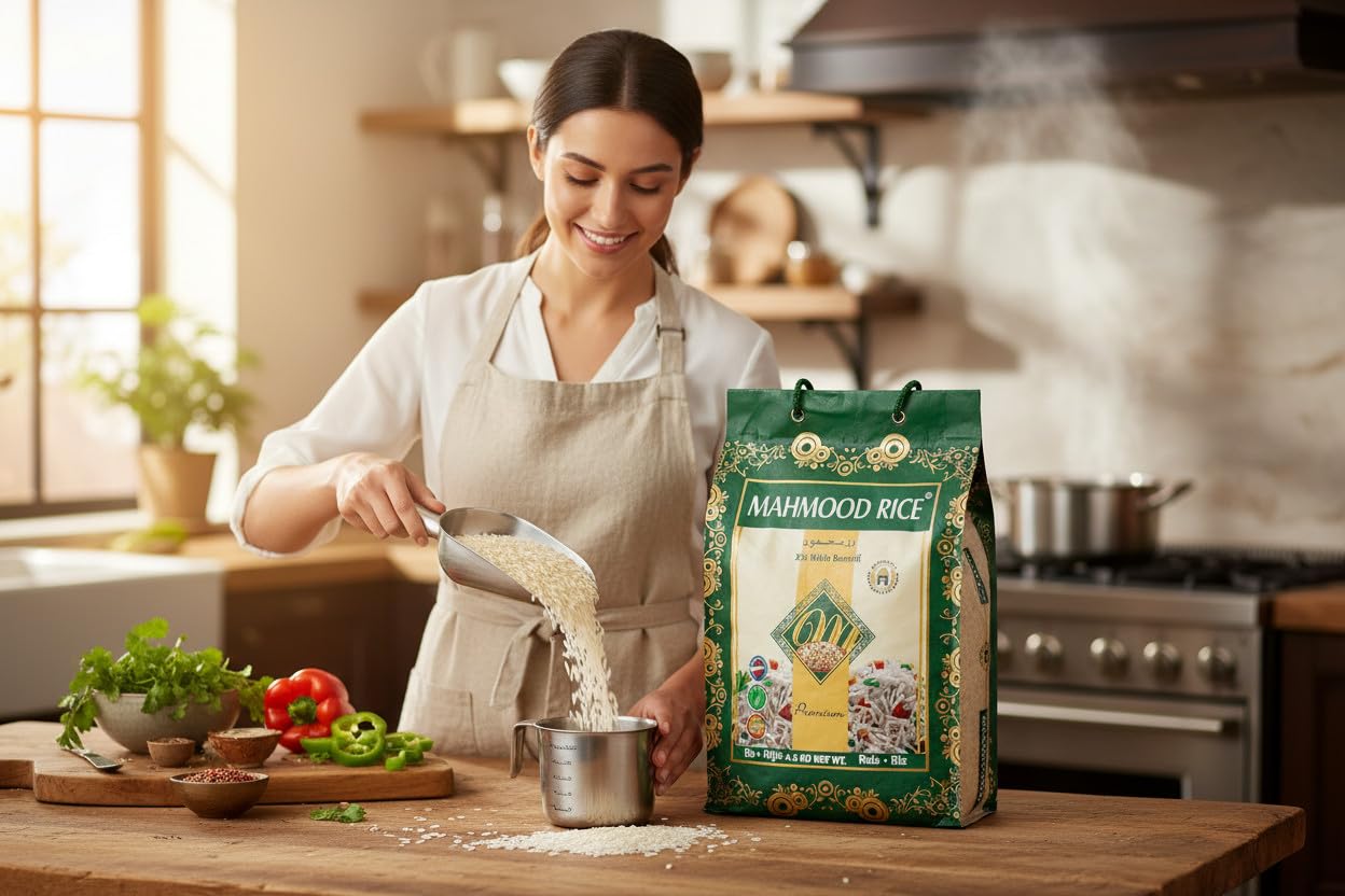 Mahmood Weißer Basmati reis 4,5 KG-Langkorn Basmati Reis aus Pakistan, ideal für indische Gerichte, Currys, Salate und Beilagen (4,5 KG, Premium)
