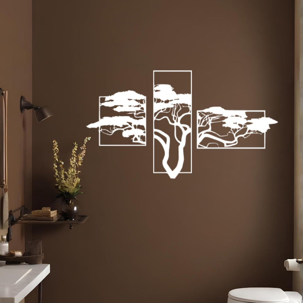 Baum des Lebens – Accasia, Weiß – Metall-Wandkunst, 3D