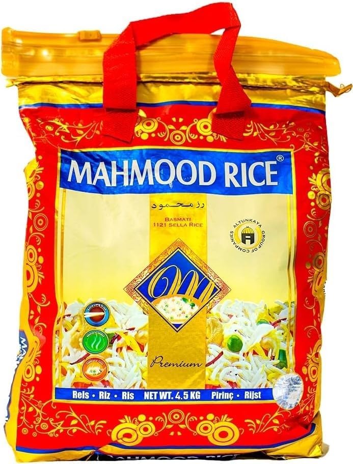 Mahmood Weißer Basmati reis 4,5 KG-Langkorn Basmati Reis aus Pakistan, ideal für indische Gerichte, Currys, Salate und Beilagen (4,5 KG, Premium)