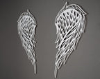 Tubibu Engelsflügel Metall Wandkunst, 100% Metall 2D Skulptur Groß und Breit - Wandbehang für Wohnzimmer, Schlafzimmer, Wohnheim, Geschenk für sie, Herzform (weiß)