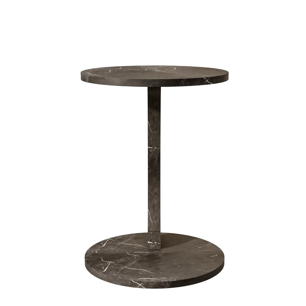 Beistelltisch C-Form Marmor-Schwarz