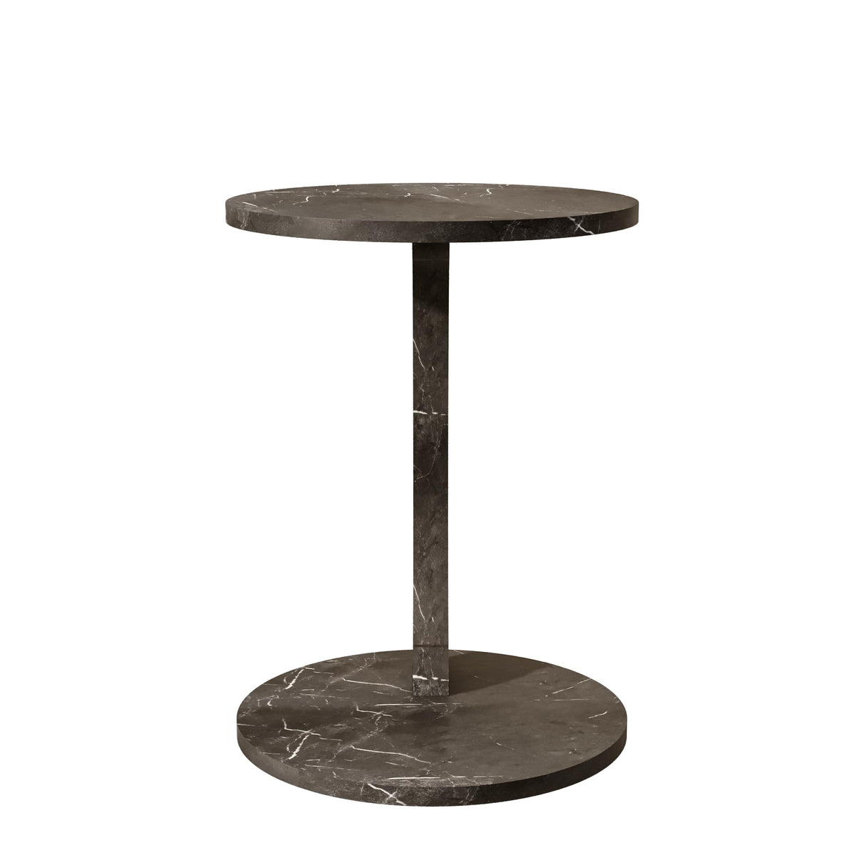 Beistelltisch C-Form Marmor-Schwarz