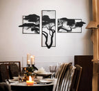 Baum des Lebens – Accasia, Schwarz – Metall-Wandkunst, 3D