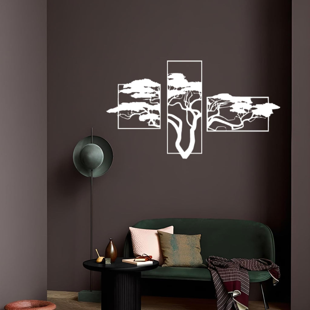 Tubibu Baum des Lebens Wanddeko, Wandbild aus Metall Schwarz, Haus Wandkunst-Dekoration, Wandaufkleber 3D, Moderne Deko, Bilder für Zuhause Büro Schlafzimmer, Wohnzimmer (African, Large)
