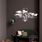 Baum des Lebens – Accasia, Weiß – Metall-Wandkunst, 3D
