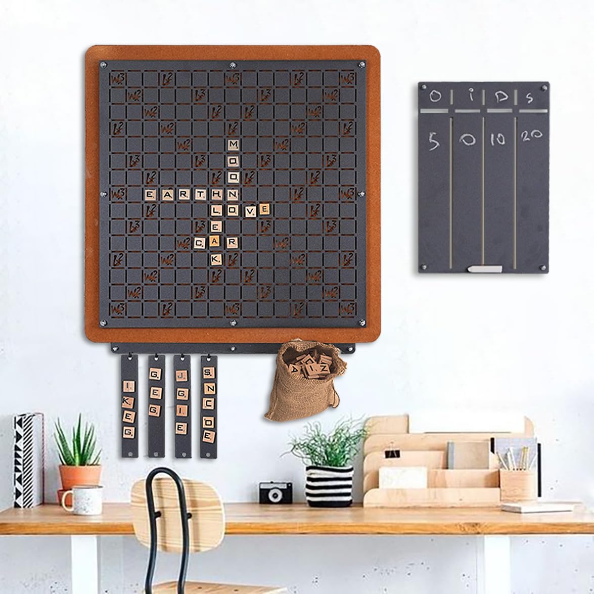 Tubibu Wandspiele, einzigartige Wanddekoration, außergewöhnliches Geschenk, Wanddekoration, Wandkunst, Wandspielbrett, Bürowandkunst, Einweihungsgeschenk (Wörter) – Default Title