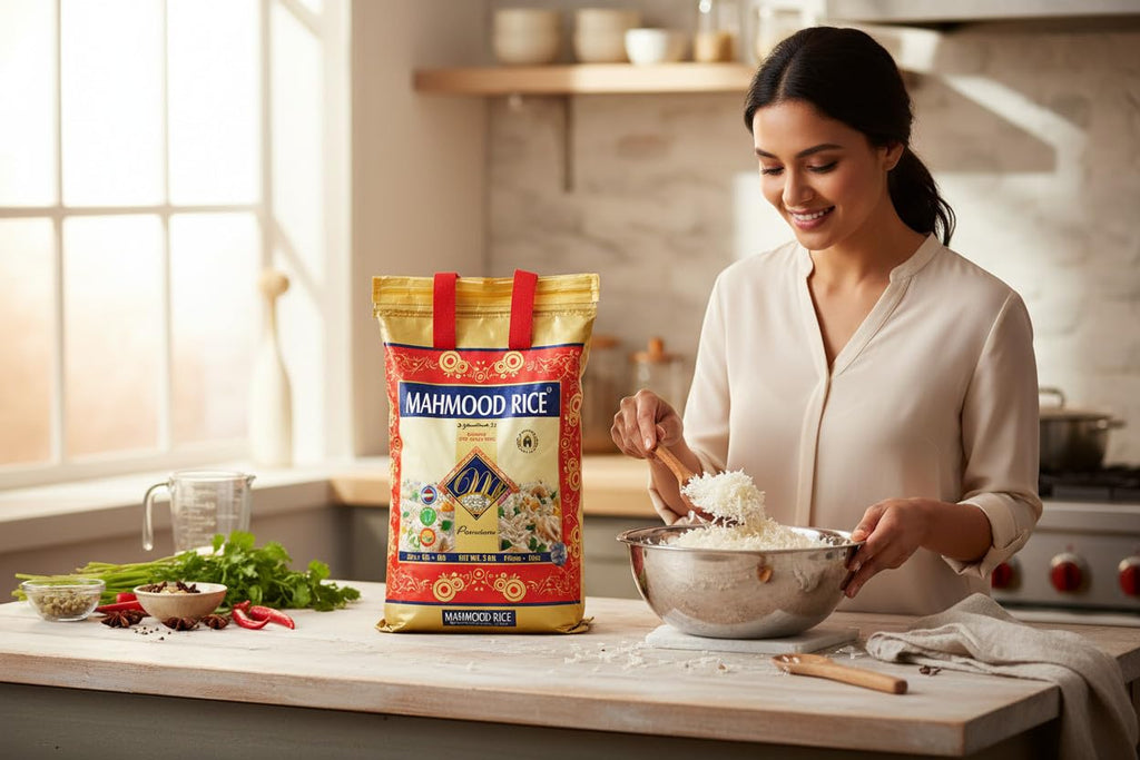 Mahmood Weißer Basmati reis 4,5 KG-Langkorn Basmati Reis aus Pakistan, ideal für indische Gerichte, Currys, Salate und Beilagen (4,5 KG, Premium)