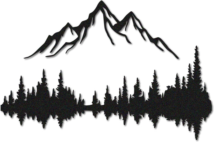 Berg und Wald 2 Metall-Wandkunst schwarz, Produktansicht