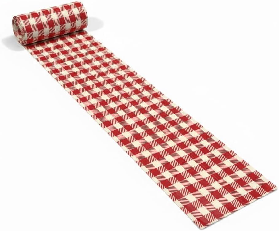 Rolle Tischdecke 25meter x 100cm – Einweg, Praktisch, 20 Abreißbare 125x100cm Tischdecken, Papieroberfläche & Kunststoffunterseite, Flüssigkeitsdicht, Party- und Eventtauglich (Rot, 1 Rolle)