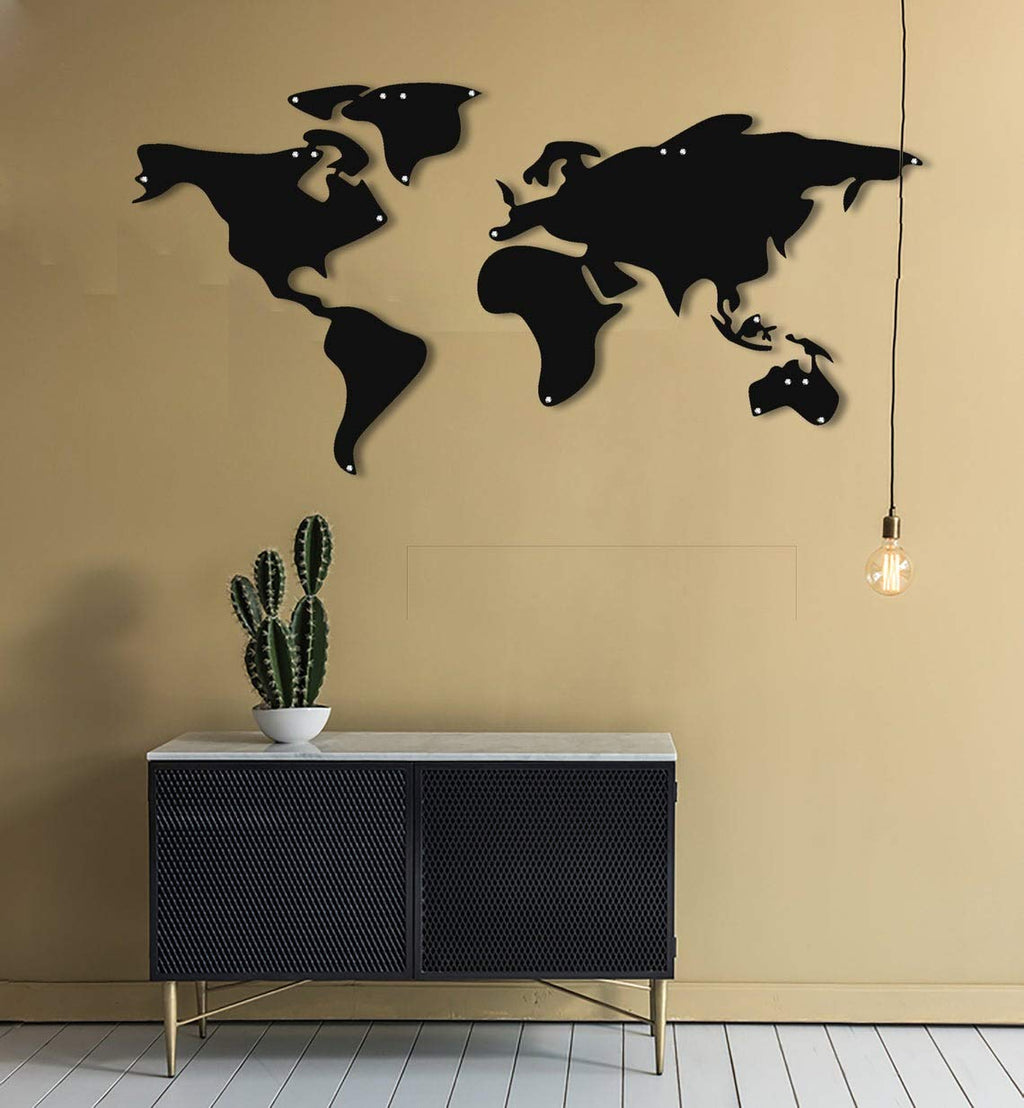 Weltkarte Deko-Skulptur – Metall-Wandkunst