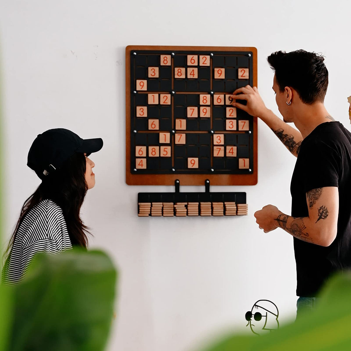 Tubibu Einzigartige Wanddekoration, Nachrichtentafel, bequem zum Spielen, außergewöhnliches Geschenk, Wanddekoration, Wandkunst (Sudoku)