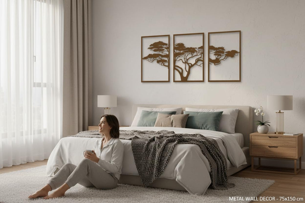 Baum des Lebens – African, Braun – Metall-Wandkunst, 3D