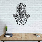 Tubibu %100 Metall Hand der Fatima Hamsa Segen für das Zuhause – in Hebräisch – Viel Glück Wanddekoration Wandkunst