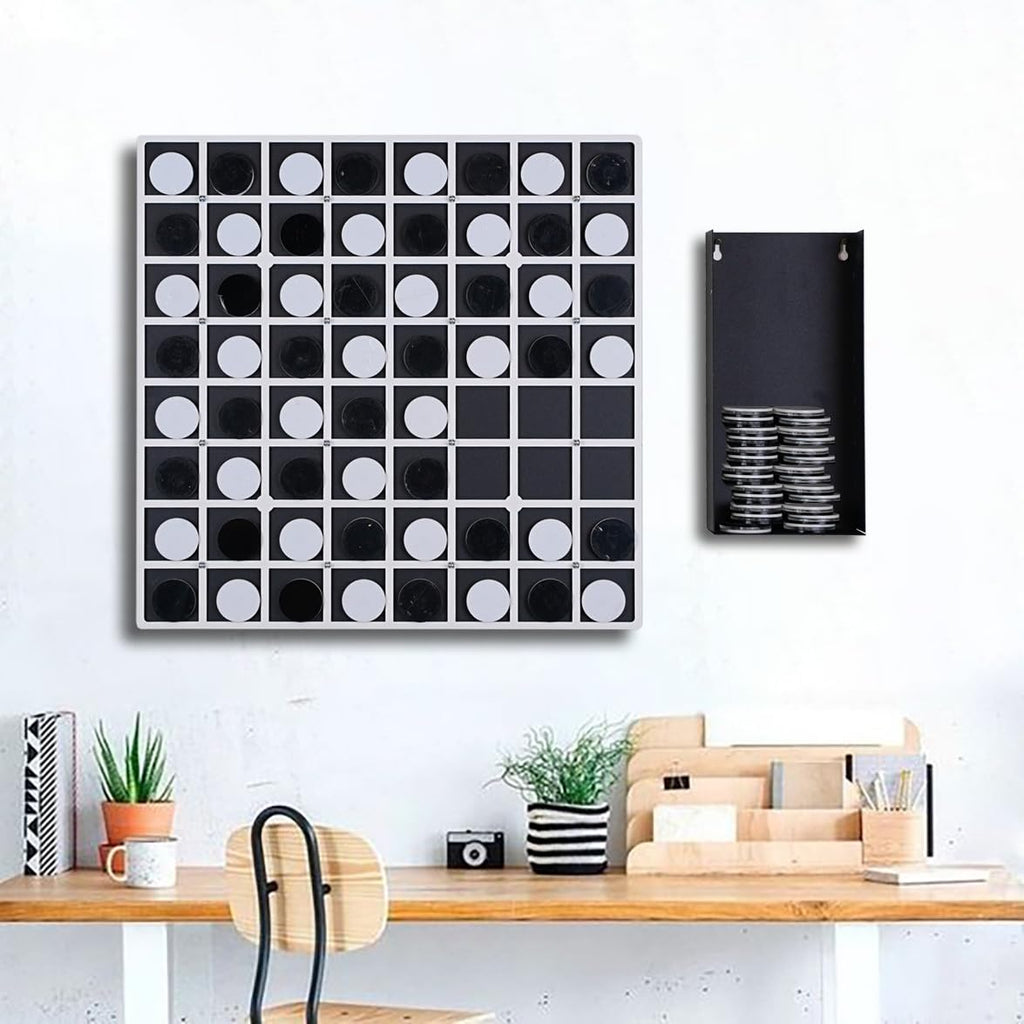 Tubibu Wandspiel Othello/Reversi (64 Stück Plexiglas-Plaketten, Magnetisch, 60 cm x 70 cm)