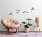 Tubibu Moderne Wandkunst aus Metall mit fliegenden Vögeln, Wanddekoration, Inneneinrichtung, Geschenk, Wandschild (4 Stück, schwarz)