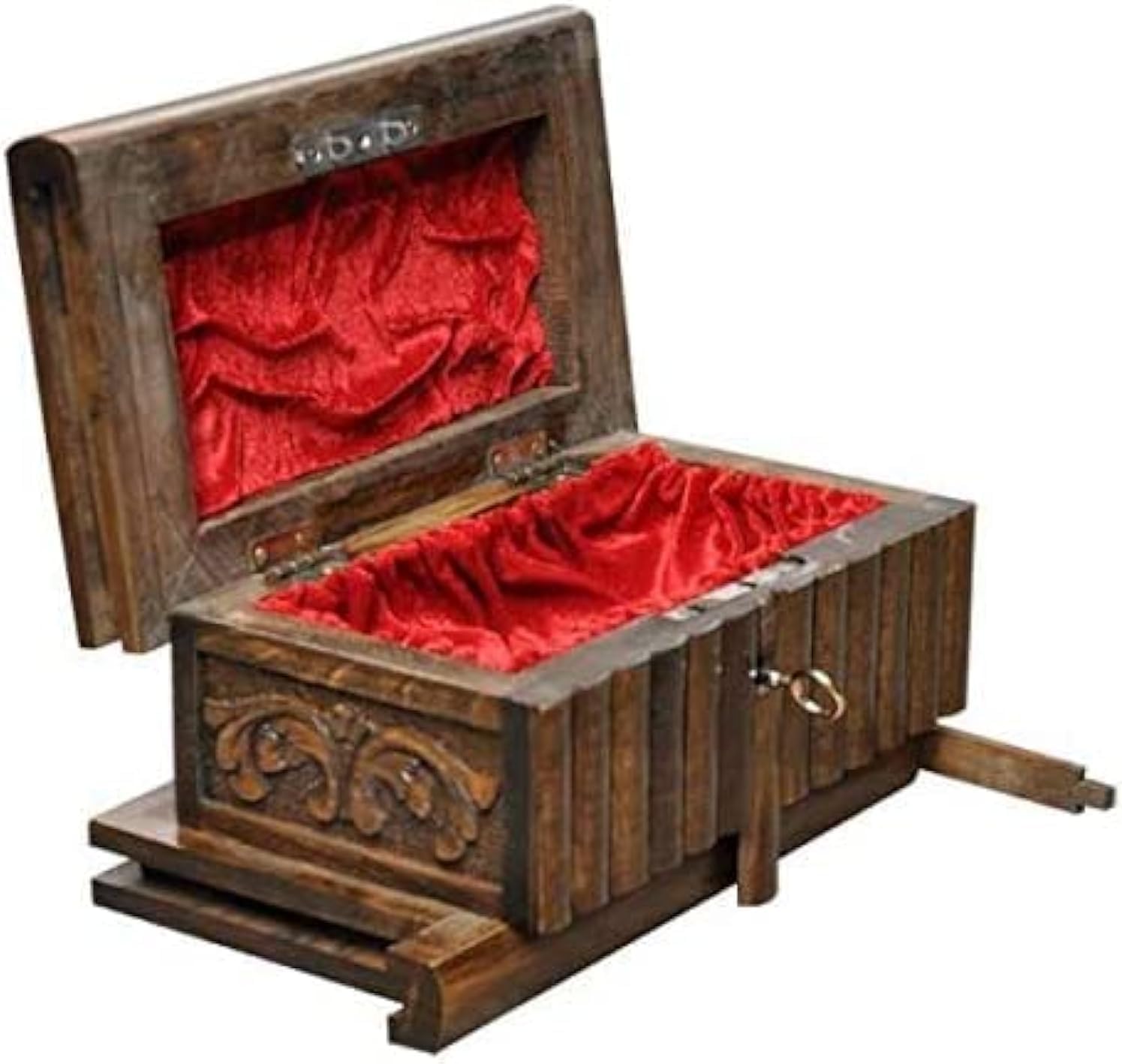 Walnut Treasure Secret Magic Box Handgefertigte einzigartige Schmuckschatulle mit verstecktem Schlüssel