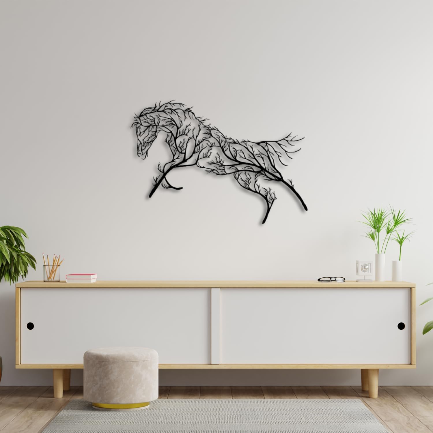 Tubibu Baum des Lebens Wanddeko, Wandbild aus Metall Schwarz, Haus Wandkunst-Dekoration, Wandaufkleber 3D, Moderne Deko, Bilder für Zuhause Büro Schlafzimmer, Wohnzimmer (African, Large)