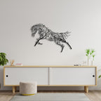 Baum des Lebens – Pferd – Metall-Wandkunst, 96 × 68 cm