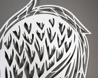 Tubibu Engelsflügel Metall Wandkunst, 100% Metall 2D Skulptur Groß und Breit - Wandbehang für Wohnzimmer, Schlafzimmer, Wohnheim, Geschenk für sie, Herzform (weiß)