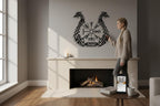 Wikinger Wanddeko aus Metall – Abstrakt, 70 cm, 3D-Schatteneffekt