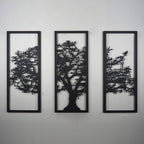 Tubibu 3 Panels Familienstammbaum Metall Wanddekoration Baum des Lebens Wandkunst für Zuhause Schlafzimmer Wohnzimmer