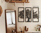 Tubibu 3 Panels Familienstammbaum Metall Wanddekoration Baum des Lebens Wandkunst für Zuhause Schlafzimmer Wohnzimmer