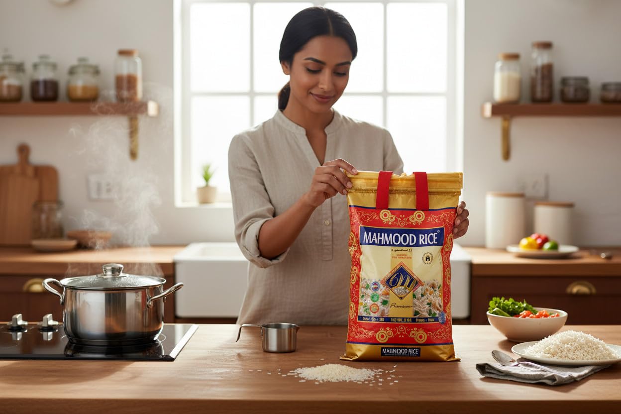 Mahmood Weißer Basmati reis 4,5 KG-Langkorn Basmati Reis aus Pakistan, ideal für indische Gerichte, Currys, Salate und Beilagen (4,5 KG, Premium)